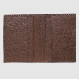 Brown salmon bifold fish leather card wallet