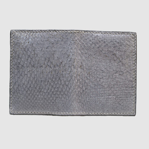 Gray salmon bifold fishleather card wallet