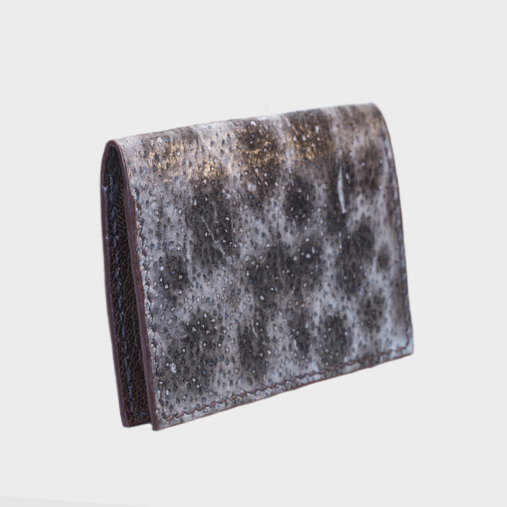 natural brown Wolffish bifold fishleather card wallet